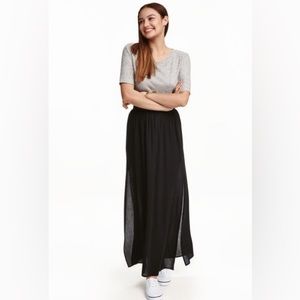 leg slit maxi dress Cloak & Swagger High Slit Cutout Maxi Dress in Black or White